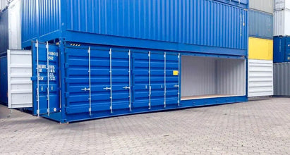 40ft High Cube-container met zijdeur (HCSD) blauw
