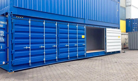 40ft High Cube-container met zijdeur (HCSD) blauw