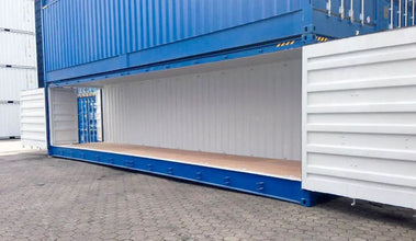 40ft High Cube-container met zijdeur (HCSD) blauw